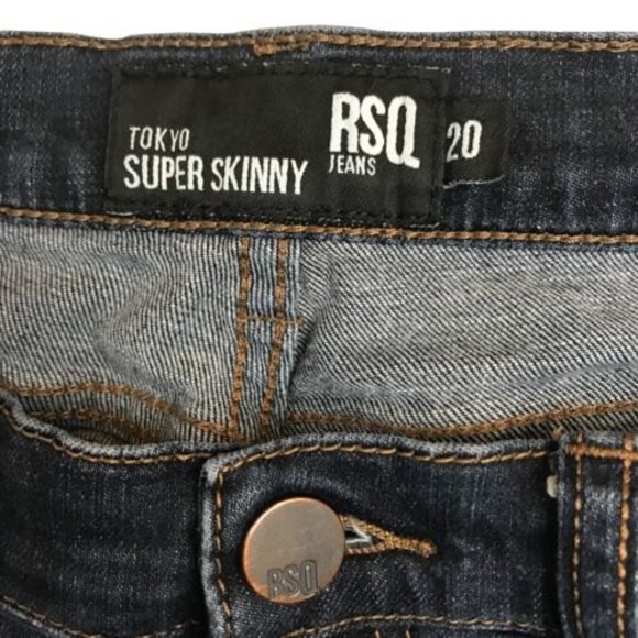 RSQ Jeans Tokyo Size 20 Super Skinny Dark Blue 29 W x 29 L - Picture 5 of 11